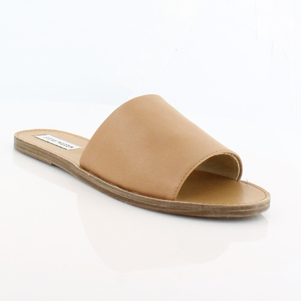 Steve Madden Grace Slide Sandal in Tan Leather Sz 10